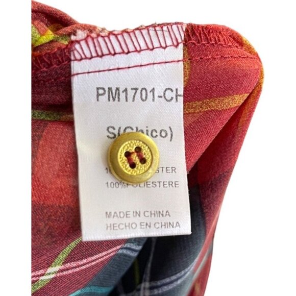 Papermoon StitchFix Talulah Women's Small Plaid Print Henley Blouse - Picture 7 of 8